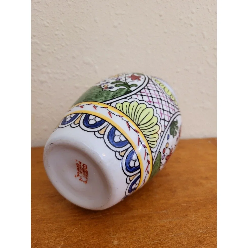 Vintage Hand Painted Marked Chinese Ceramic Bird Flowers Design 6
